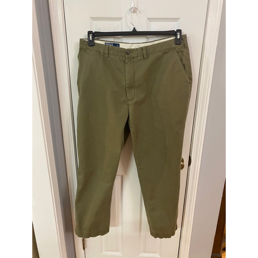 Polo Ralph Lauren Chino Pants Mens 38/30 Olive Green Classic Polo Chino Cotton